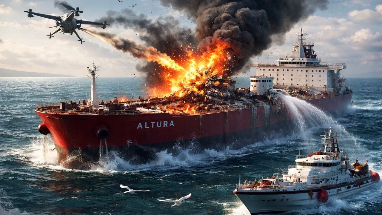 Türk Petrol Tankerine Drone İsabet Etti