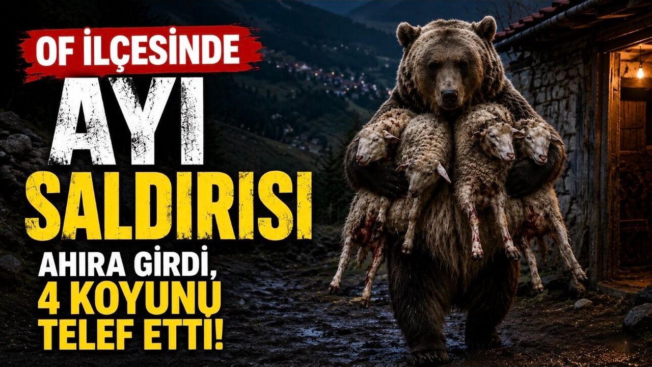Trabzon Of’ta Ayı Dehşeti: Ahıra Girdi, 4 Koyunu Telef Etti