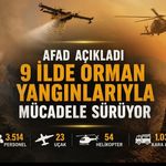 AFAD Son Durumu Açıkladı: 9 İlde Orman Yangınlarıyla Dev Müdahale Sürüyor