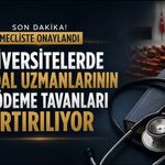 Yan Dal Uzmanı Öğretim Üyelerine Döner Sermaye Artışı TBMM’den Geçti