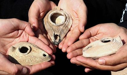 Diyarbakır'ın tarihi surlarında 1500 yıllık kandil bulundu