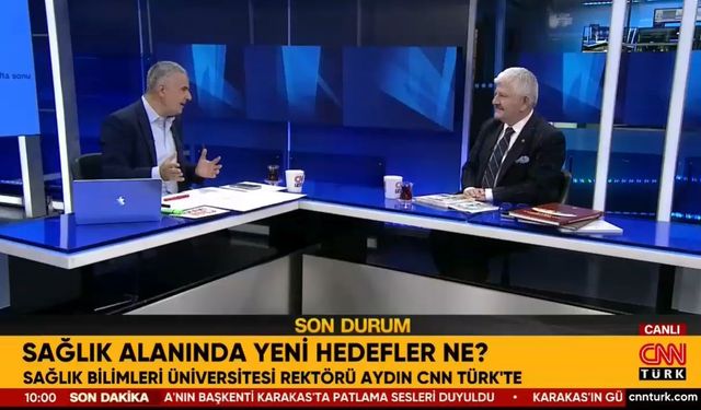 CNN Türk’te Hakan Çelik yayını: SBÜ Rektörü Prof. Dr. Kemalettin Aydın Türkiye’nin sağlık yol haritasını anlattı