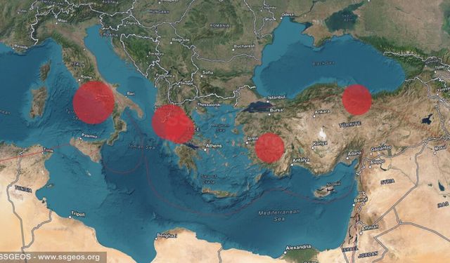 İtalya’dan Türkiye’ye kadar uzanan bölgede deprem hareketliliği