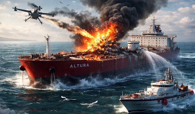 Türk Petrol Tankerine Drone İsabet Etti