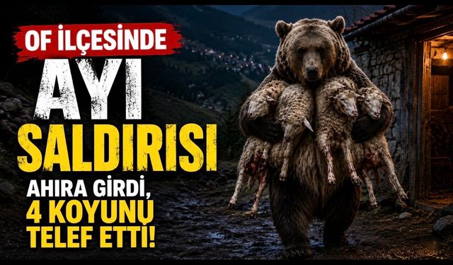 Trabzon Of’ta Ayı Dehşeti: Ahıra Girdi, 4 Koyunu Telef Etti