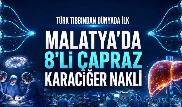 Dünyada Bir İlk: Malatya’da Eş Zamanlı 8’li Çapraz Karaciğer Nakli