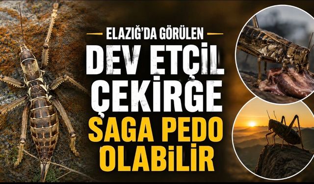 Elazığ’da Görüntülenen Dev Etçil Çekirge Gündem Oldu! ‘Saga pedo’ Cinsine Ait Olduğu Düşünülüyor