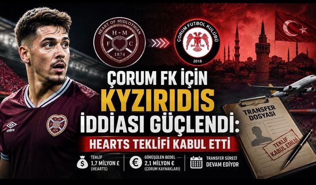 Çorum FK için Kyziridis iddiası güçlendi: Hearts teklifi kabul etti