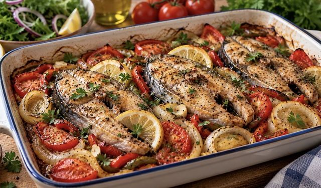 Fırında Palamut Tarifi: Domatesli ve Soğanlı