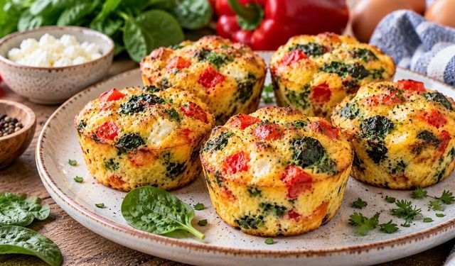 Yumurta Muffin Tarifi: Peynirli ve Sebzeli Kahvaltı