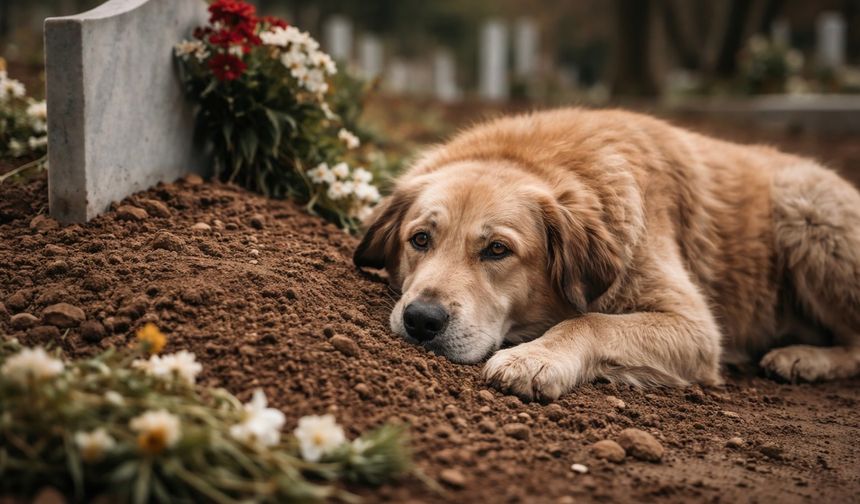Trabzon’da Duygulandıran Olay: Sadık Köpek Sahibinin Mezarını Bekliyor