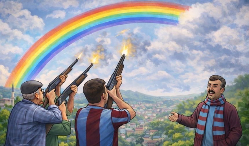 Trabzon’da Gökkuşağı Krizi! Sarı-Lacivert Renkler Görülünce “Tedbir Amaçlı” Ateş Açıldı