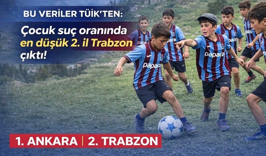 Trabzon, çocuk suç oranının en düşük olduğu iller arasında zirvede