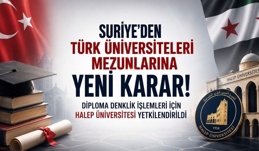 Suriye’de Türk Üniversiteleri Mezunları İçin Yeni Karar: Denklik İşlemlerinde Halep Üniversitesi Yetkilendirildi