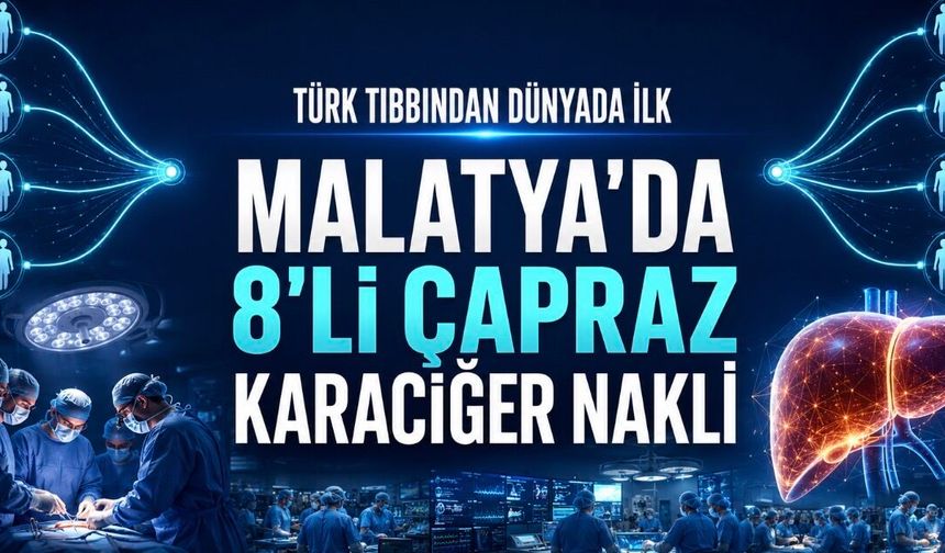 Dünyada Bir İlk: Malatya’da Eş Zamanlı 8’li Çapraz Karaciğer Nakli