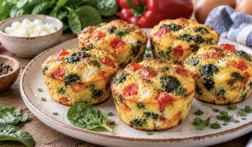 Yumurta Muffin Tarifi: Peynirli ve Sebzeli Kahvaltı