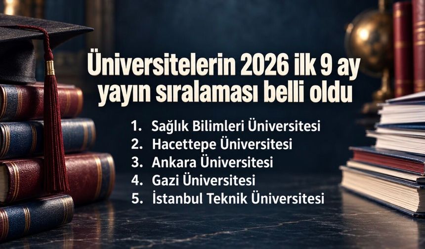 2026’nın ilk 9 ayında bilimsel yayın sıralaması: 157 üniversitenin tam listesi