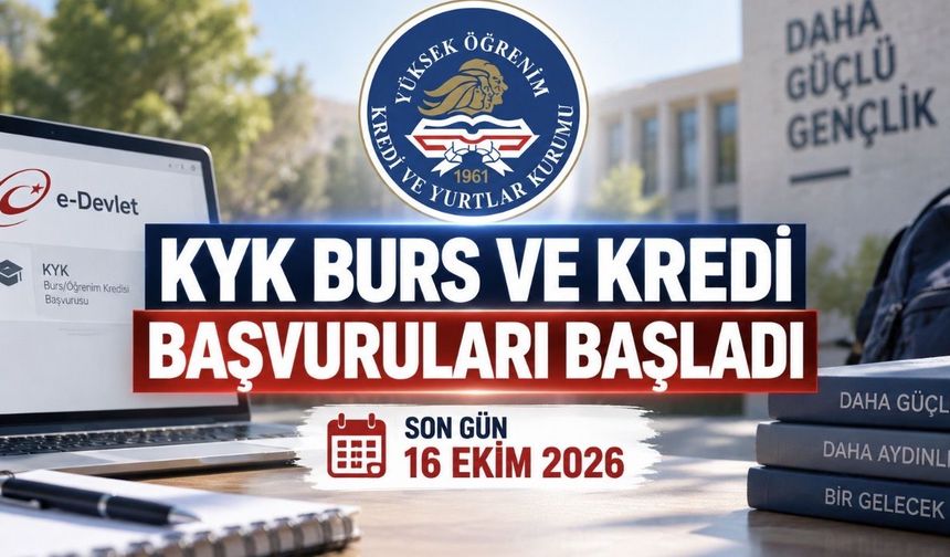 KYK Burs ve Kredi Başvuruları Başladı: Son Tarih 16 Ekim 2026