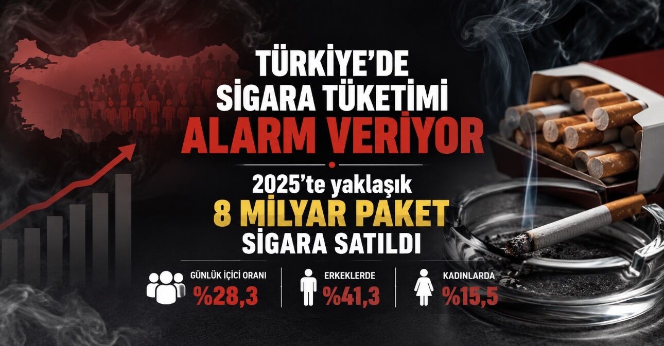 Türkiye’de sigara tüketimi alarm veriyor: 2025’te yaklaşık 8 milyar paket satıldı